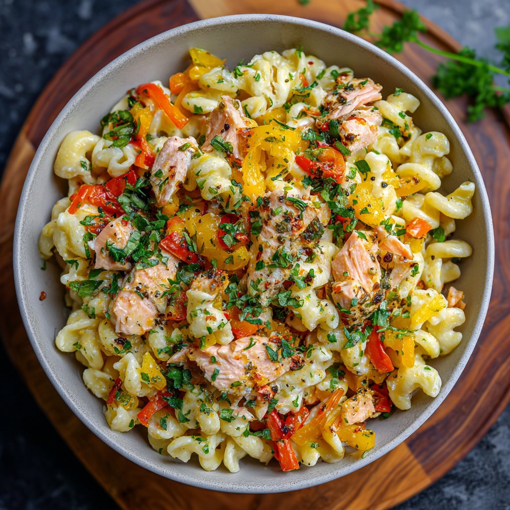 Mediterranean Salmon Pasta Salad