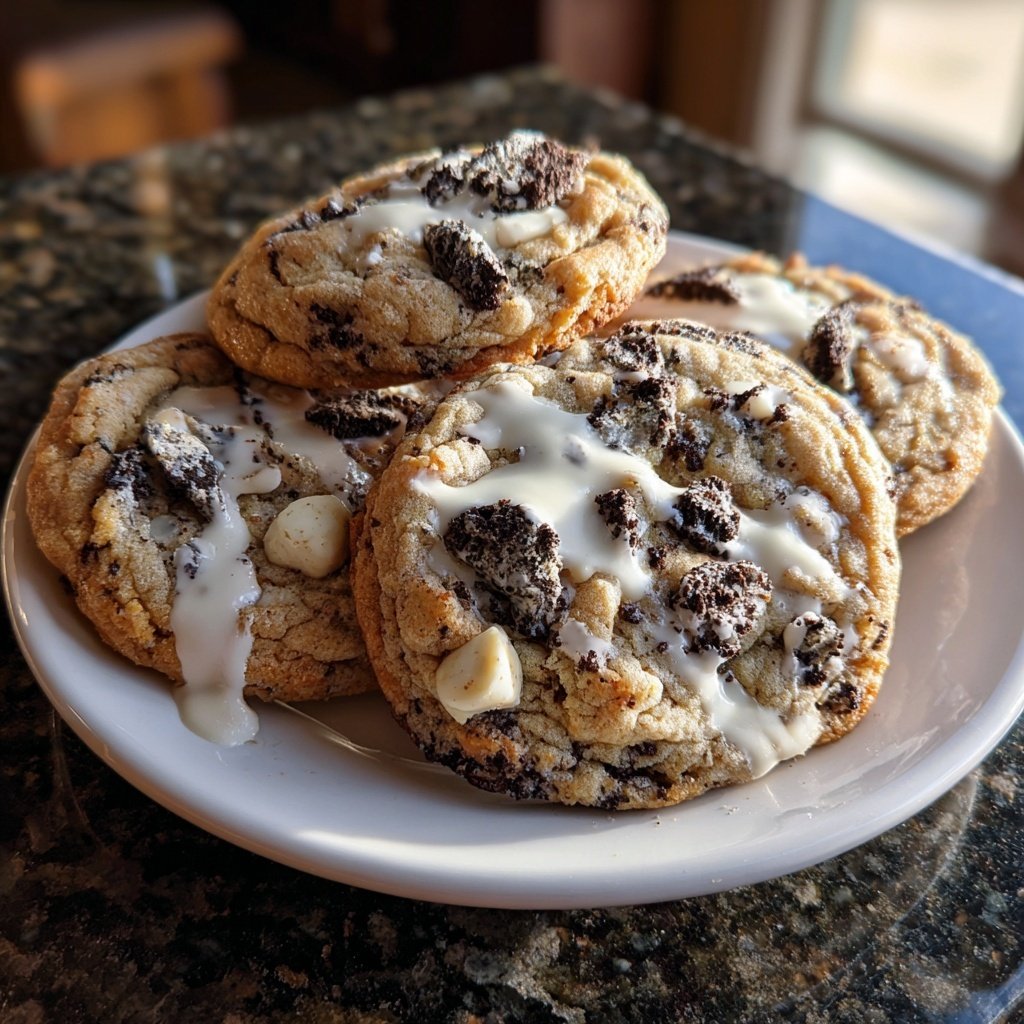 Crumbl Cookies and Cream Milkshake Cookies