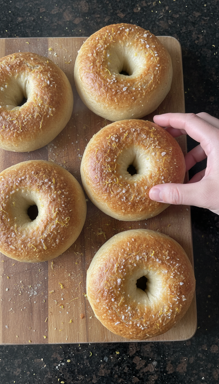 Lemon-Scented Sourdough Bagels