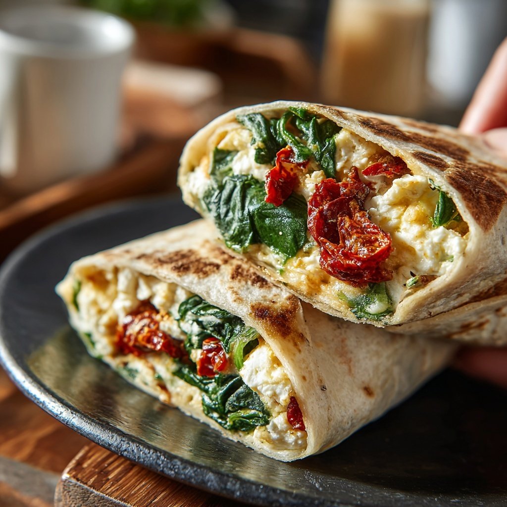 Spinach Feta Breakfast Wrap for Busy Mornings​