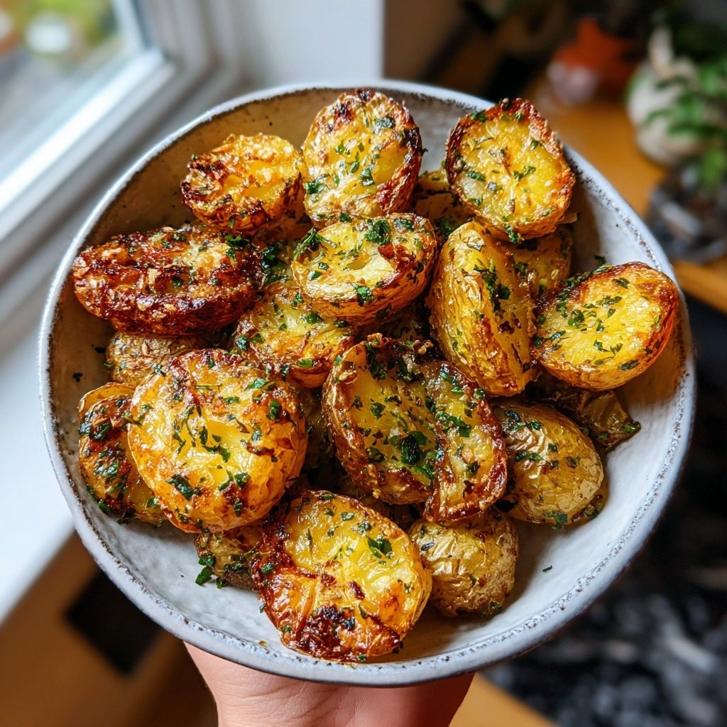 Airfried Garlic Herb Potatoes