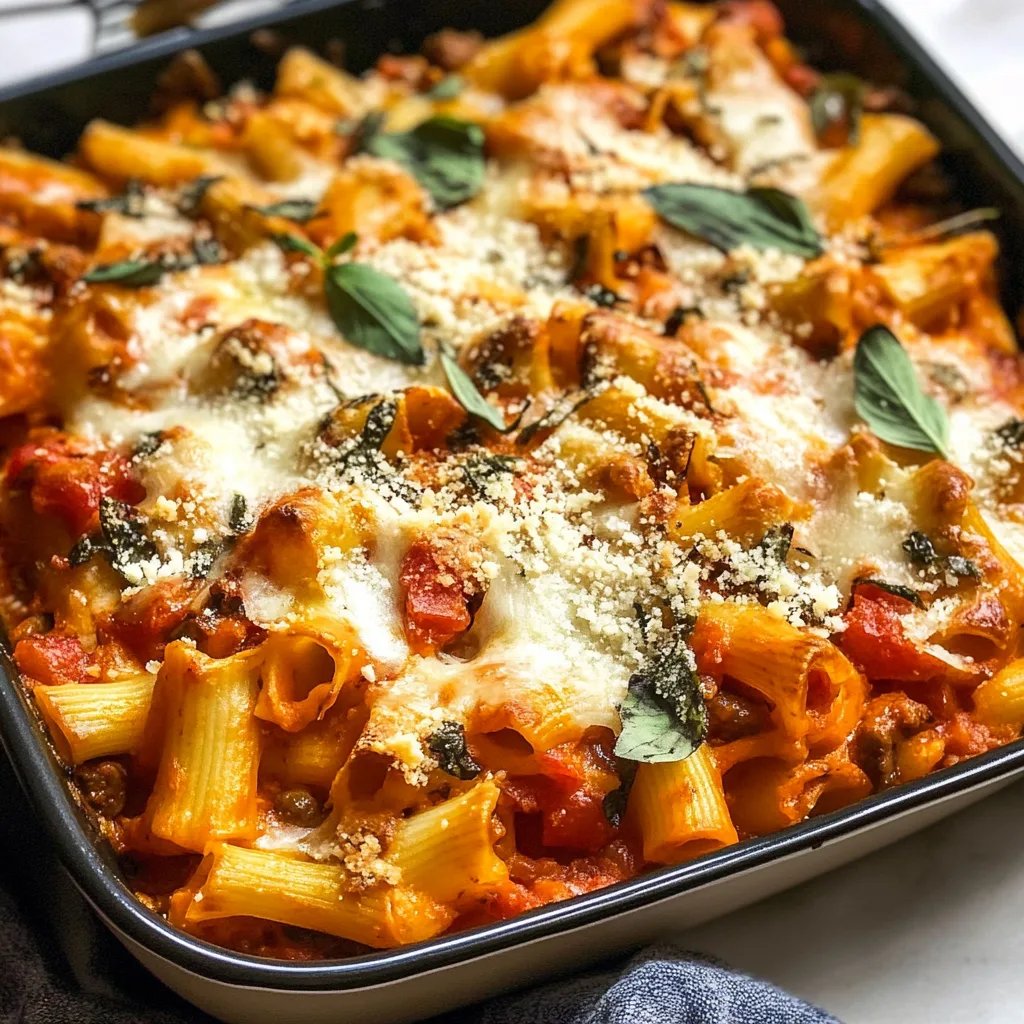 Pasta Bake w/ Pumpkin Tomato Sauce