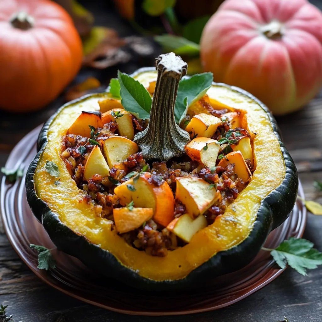 Delicious Apple Stuffed Acorn Squash