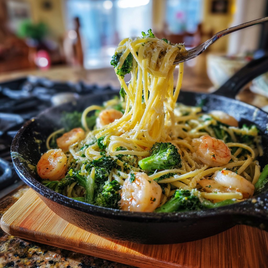 Lemon Shrimp and Broccoli Pasta