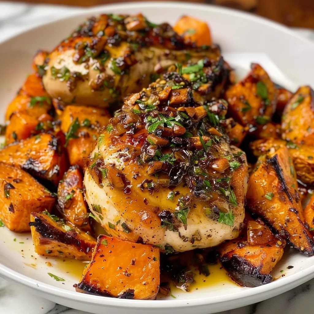 Maple-Glazed Chicken with Roasted Sweet Potatoes