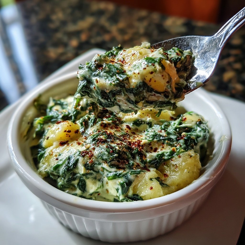 Creamed Spinach with Nutmeg Topping