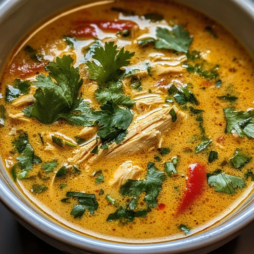Crockpot Thai Coconut Chicken Soup