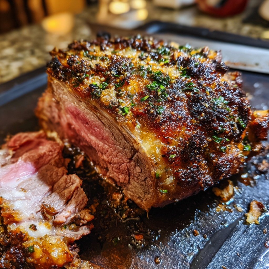 Prime Rib with Garlic Herb Crust
