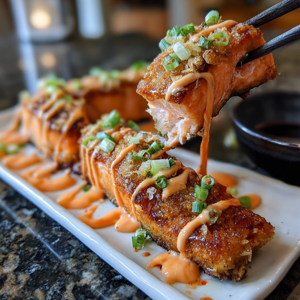 Bang Bang Salmon with Cucumber Salad
