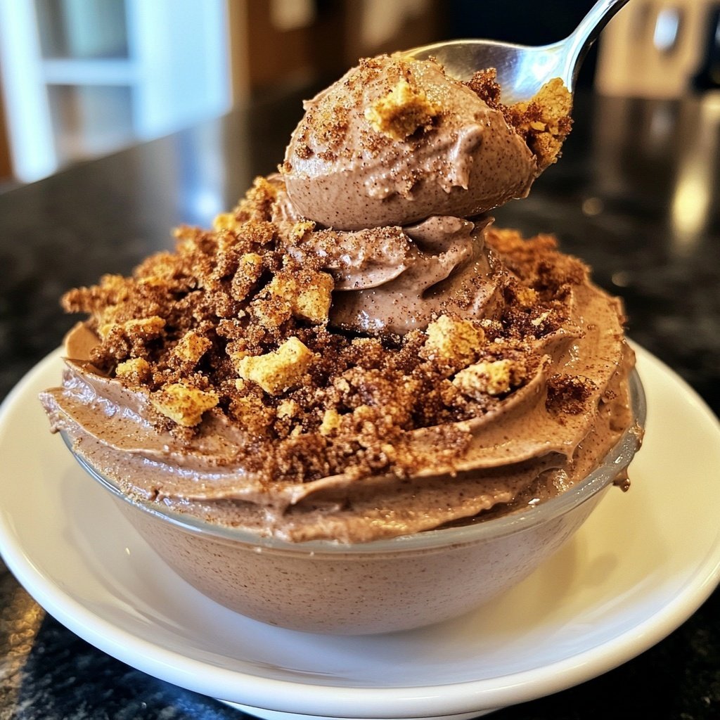 Chocolate Cinnamon Mousse with Gingerbread Crunch
