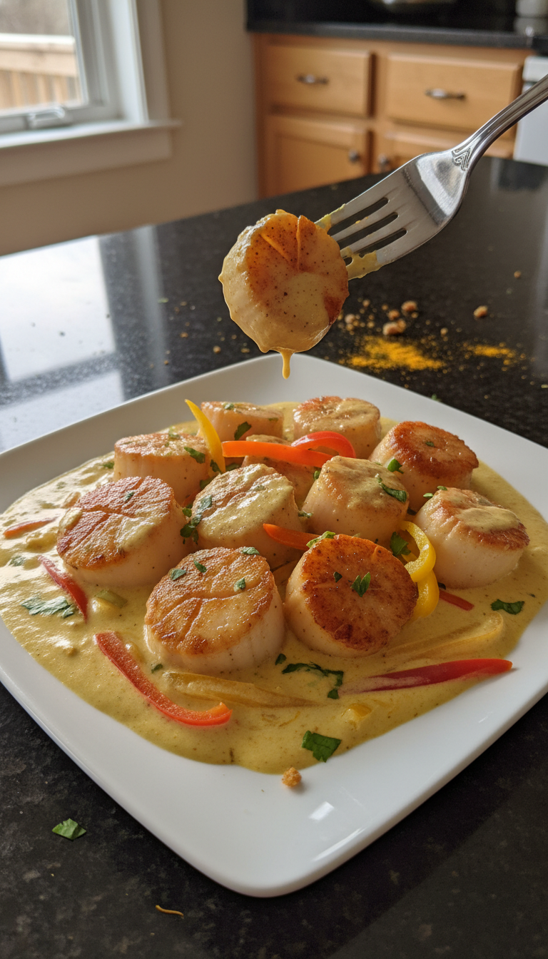 Coconut Curry Seared Scallops