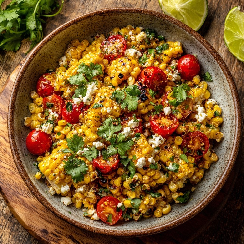 Chili Lime Roasted Corn Salad