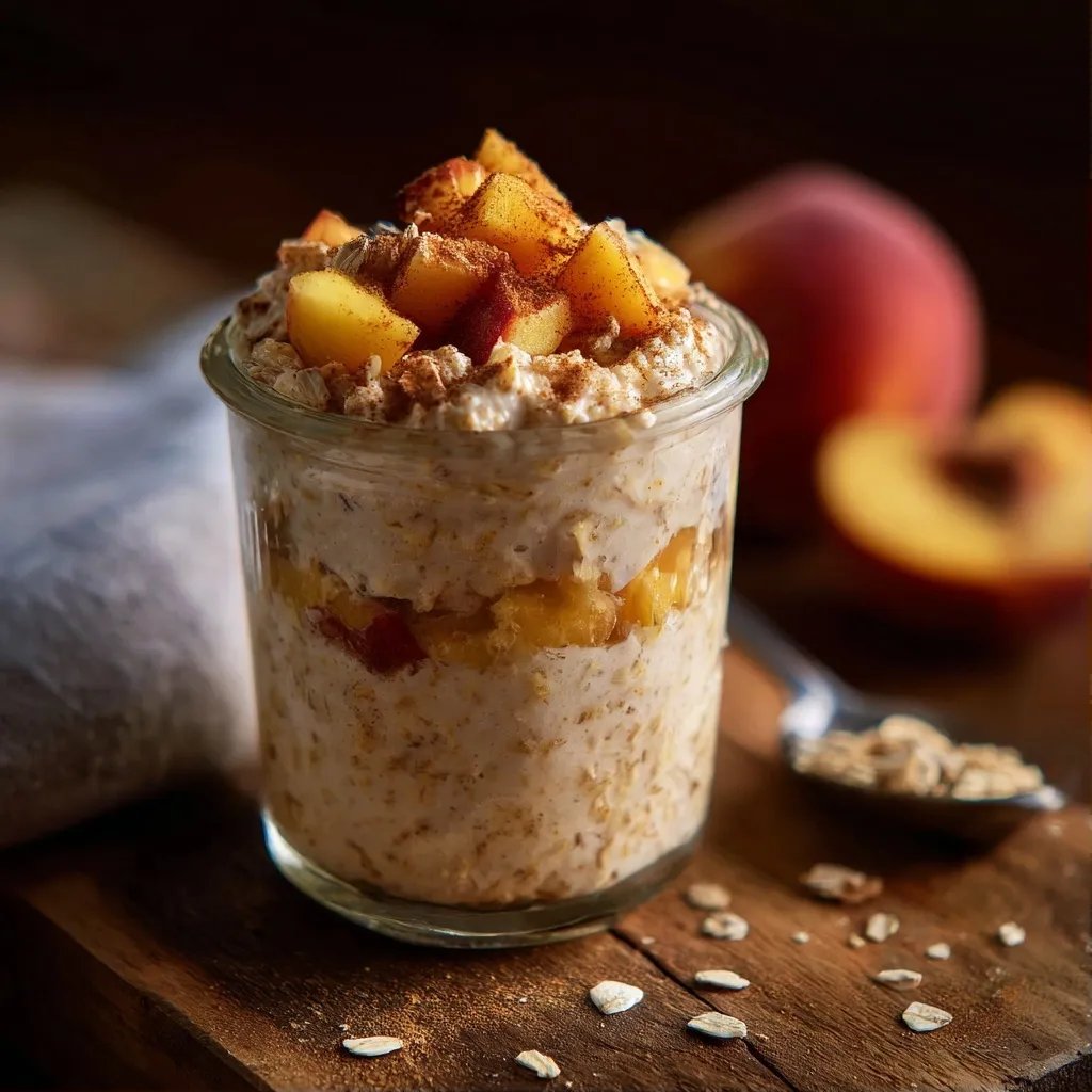 Peach Cobbler Overnight Oats