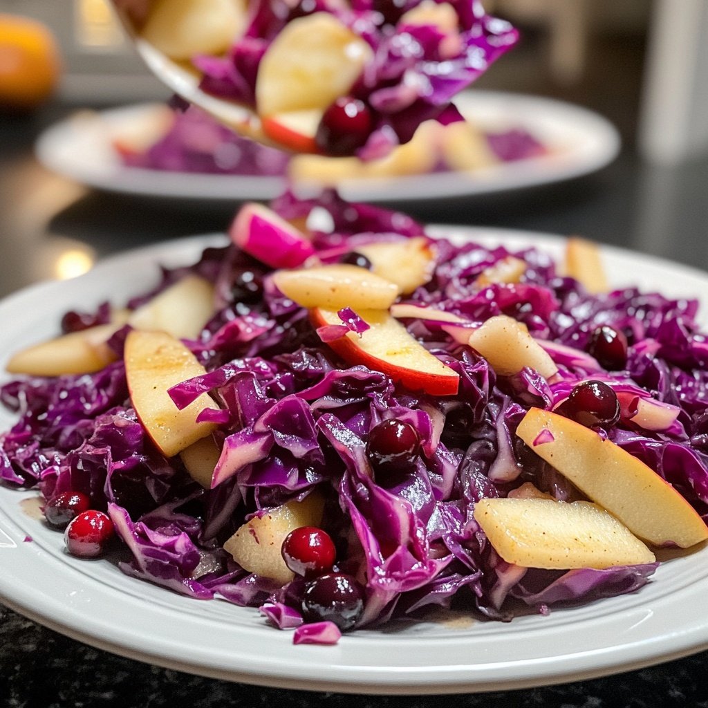 Spiced Red Cabbage with Apples and Cranberries