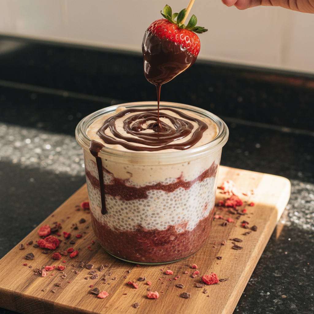 Chocolate-Covered Strawberry Chia Pudding