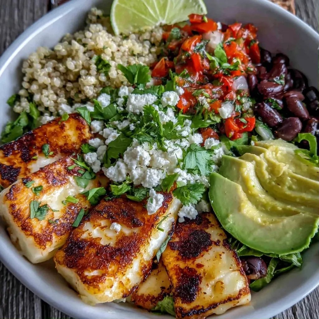 Grilled Halloumi Taco Bowls