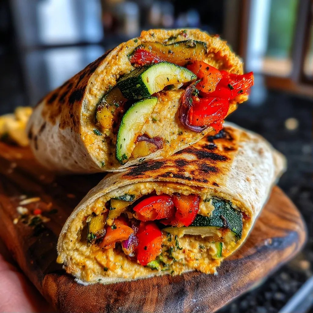 Grilled Veggie Hummus Wraps