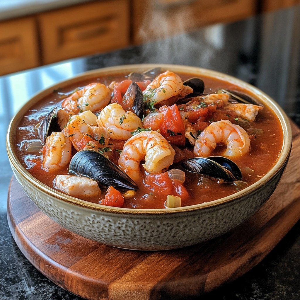 Classic Italian-American Cioppino Seafood Stew