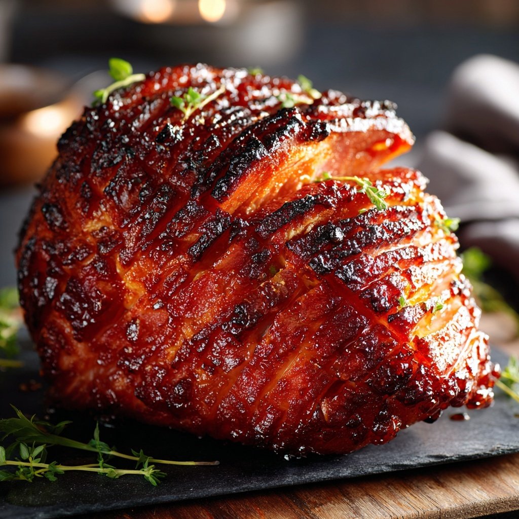 Cherry Bourbon Glazed Ham Centerpiece