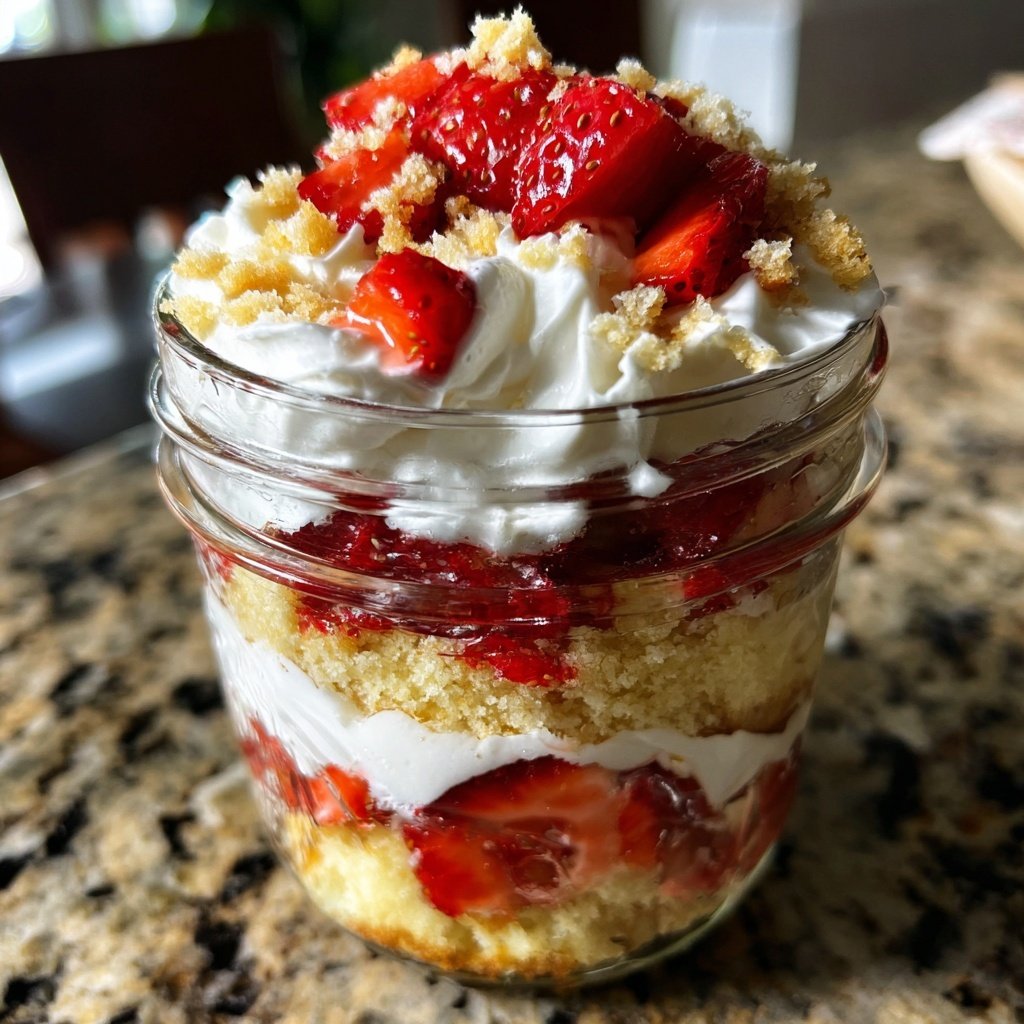 Mason Jar Strawberry Shortcake