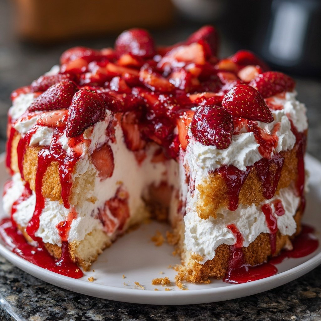 Decadent Strawberry Shortcake Cake