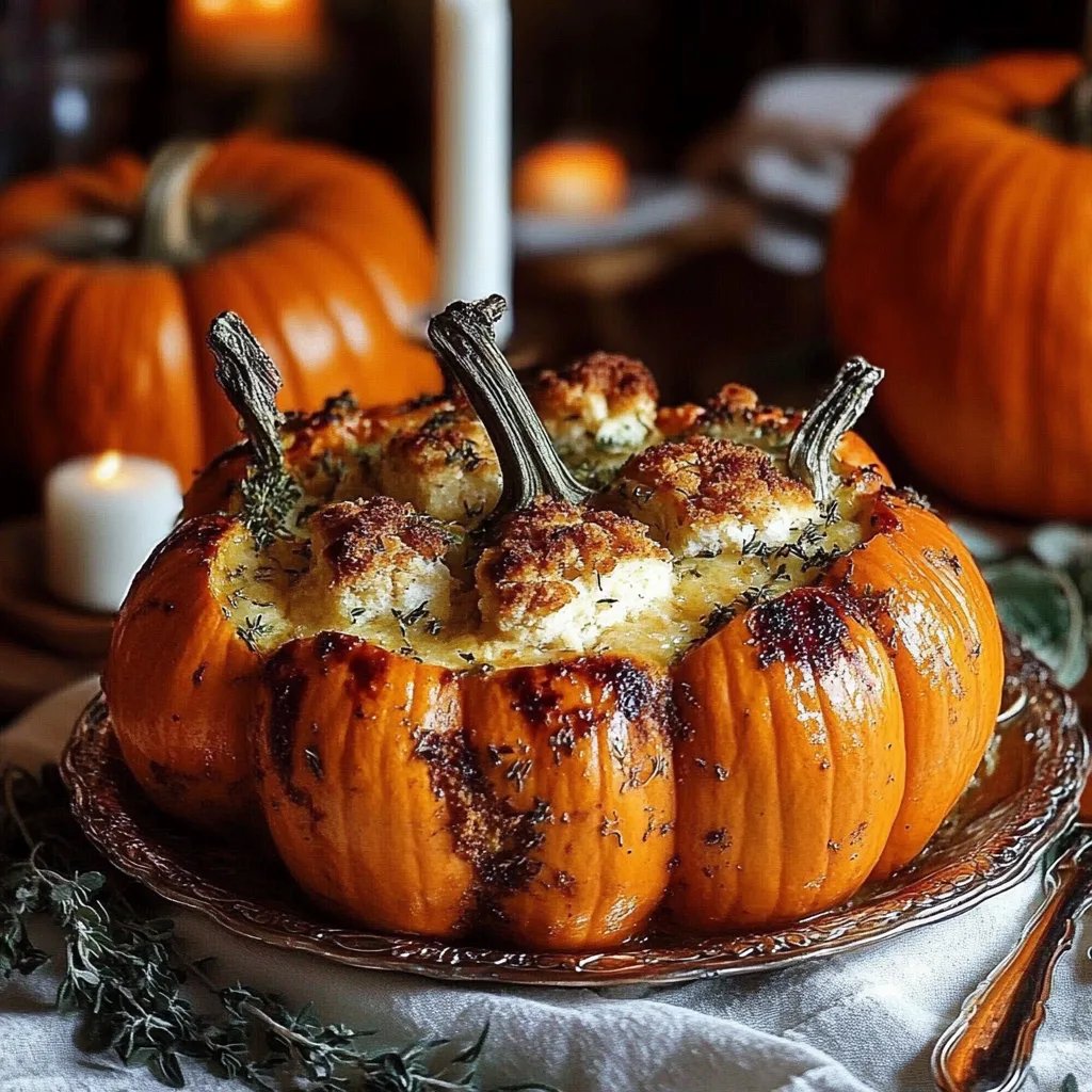 Turkey Sage Stuffed Pumpkins