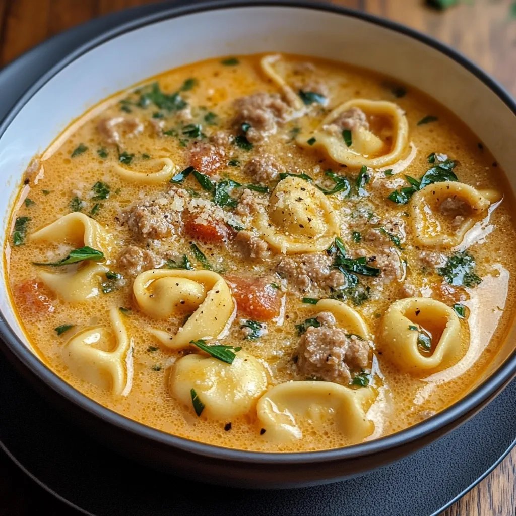 Creamy Sausage Tortellini Soup