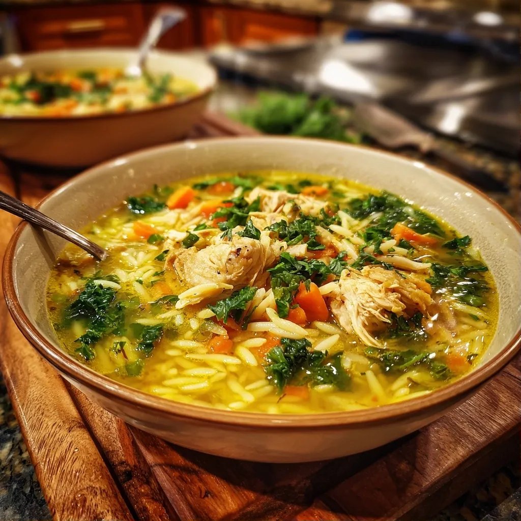 Lemon Chicken Orzo Soup