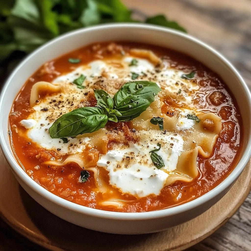 Lasagna Soup with Ricotta Cheese