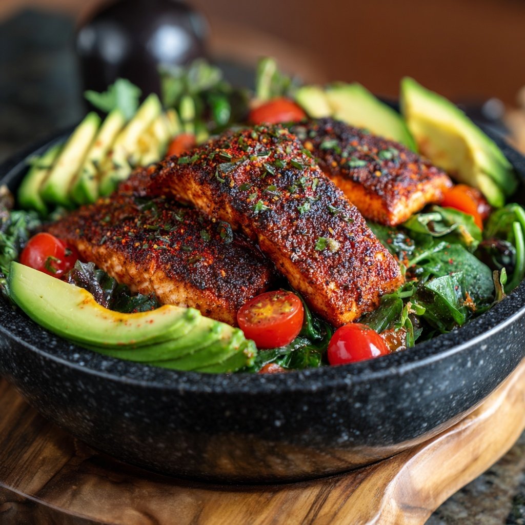 Blackened Salmon Salad Bowl