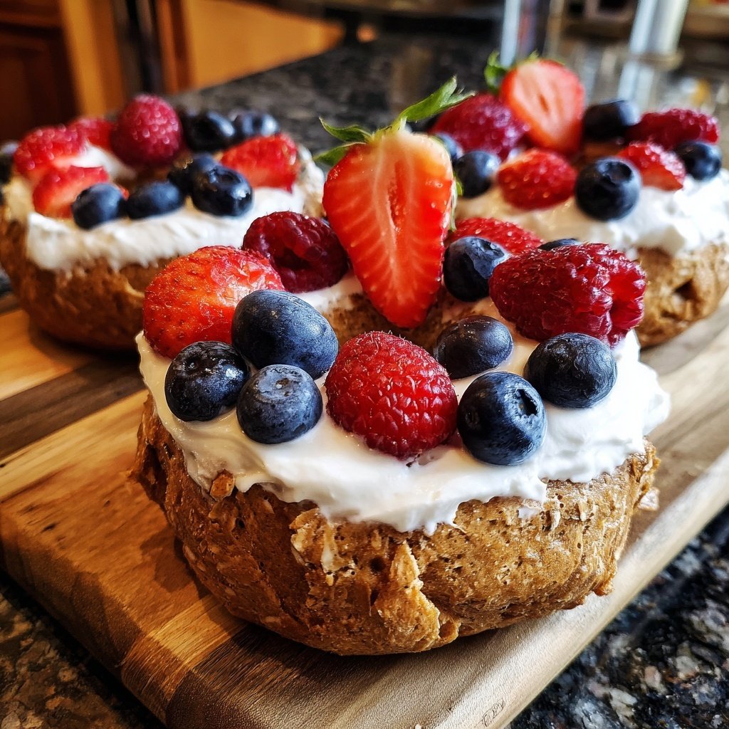 Protein Bagels with Vanilla Greek Yogurt