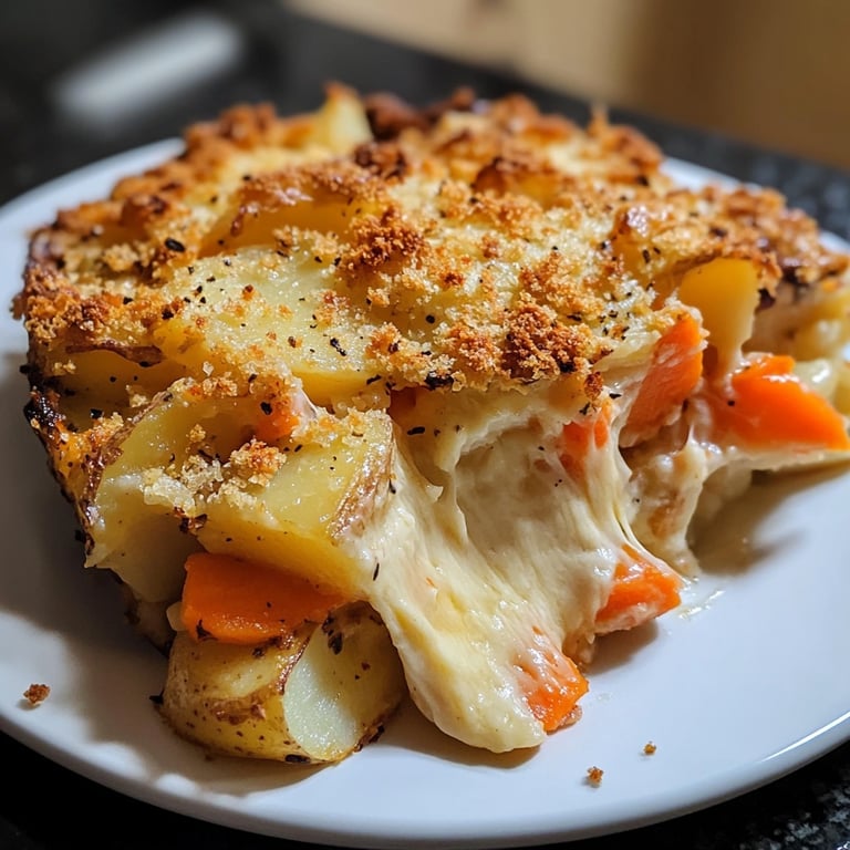 Cheesy Root Vegetable Gratin