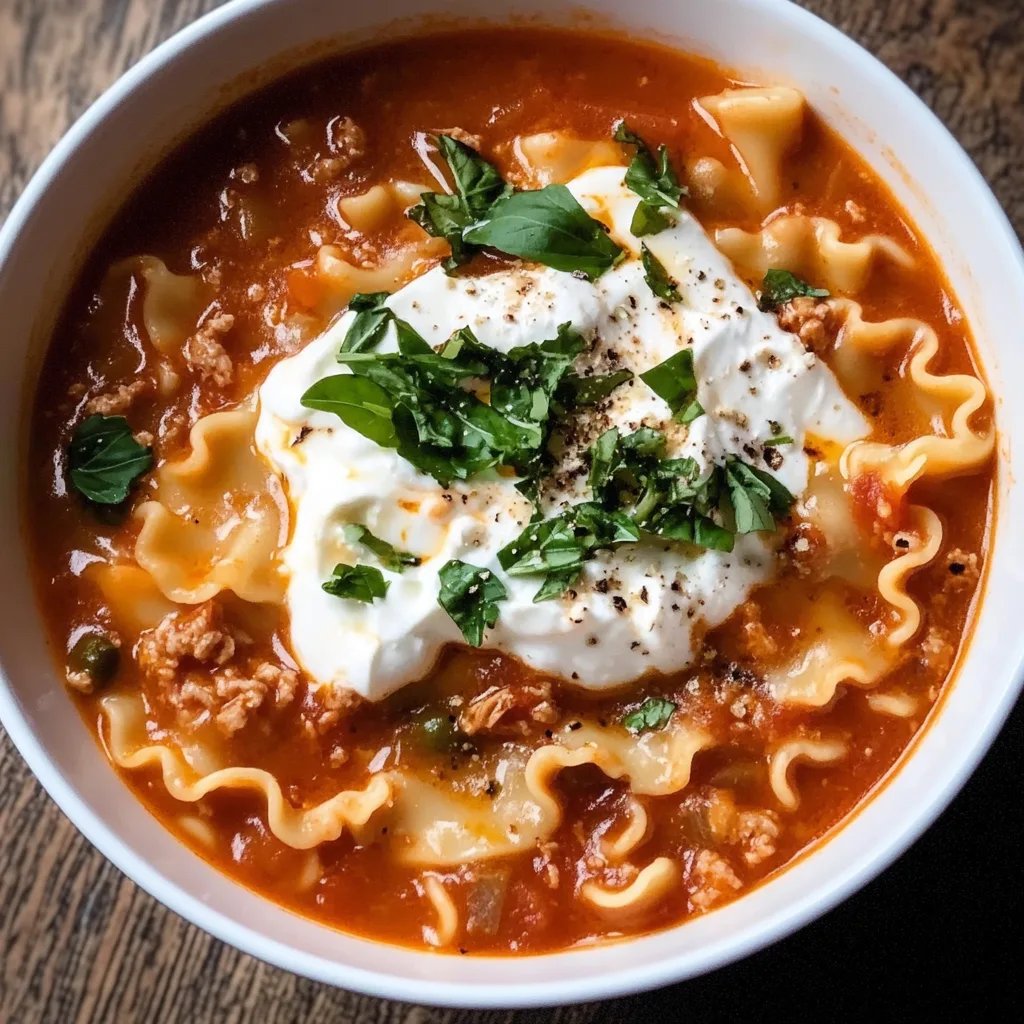 Cozy, One-Pot Lasagna Soup with Ricotta Cheese