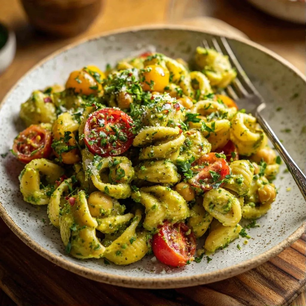 Avocado Chickpea Pasta Salad