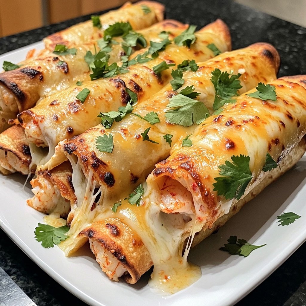 Crispy Crab And Shrimp Queso Taquitos