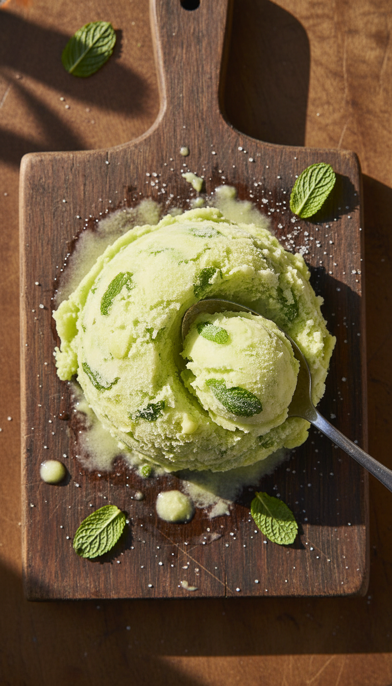 Limoncello and Mint Sorbet