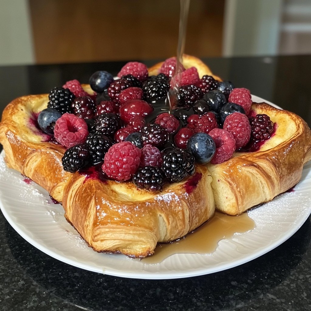 Festive Berry Croissant French Toast Bake​