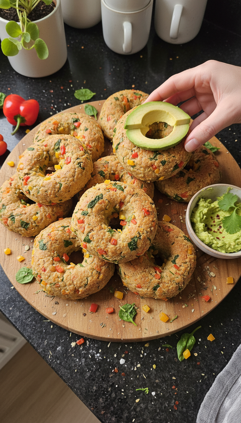 High-Protein Veggie Bagels