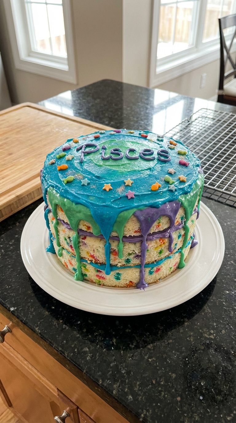 Pisces Funfetti Cake