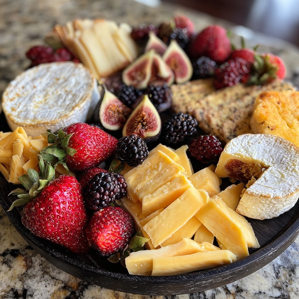 Grazing Board with Cheeses and Fruits